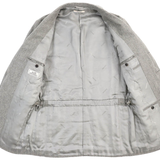 HERMES tailored jacket Outer: 100% wool, Filling: 100% polyester, Lining: 100% cupra gray mens 46 Used Authentic