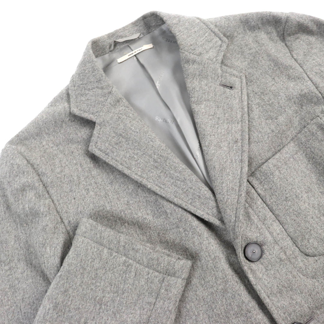 HERMES tailored jacket Outer: 100% wool, Filling: 100% polyester, Lining: 100% cupra gray mens 46 Used Authentic