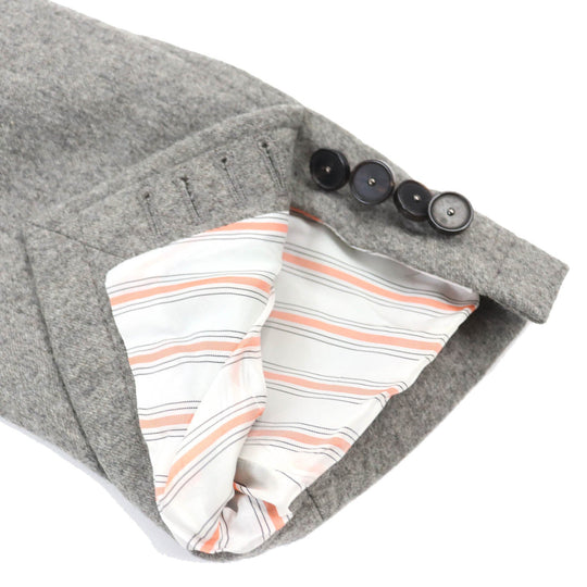 HERMES tailored jacket Outer: 100% wool, Filling: 100% polyester, Lining: 100% cupra gray mens 46 Used Authentic