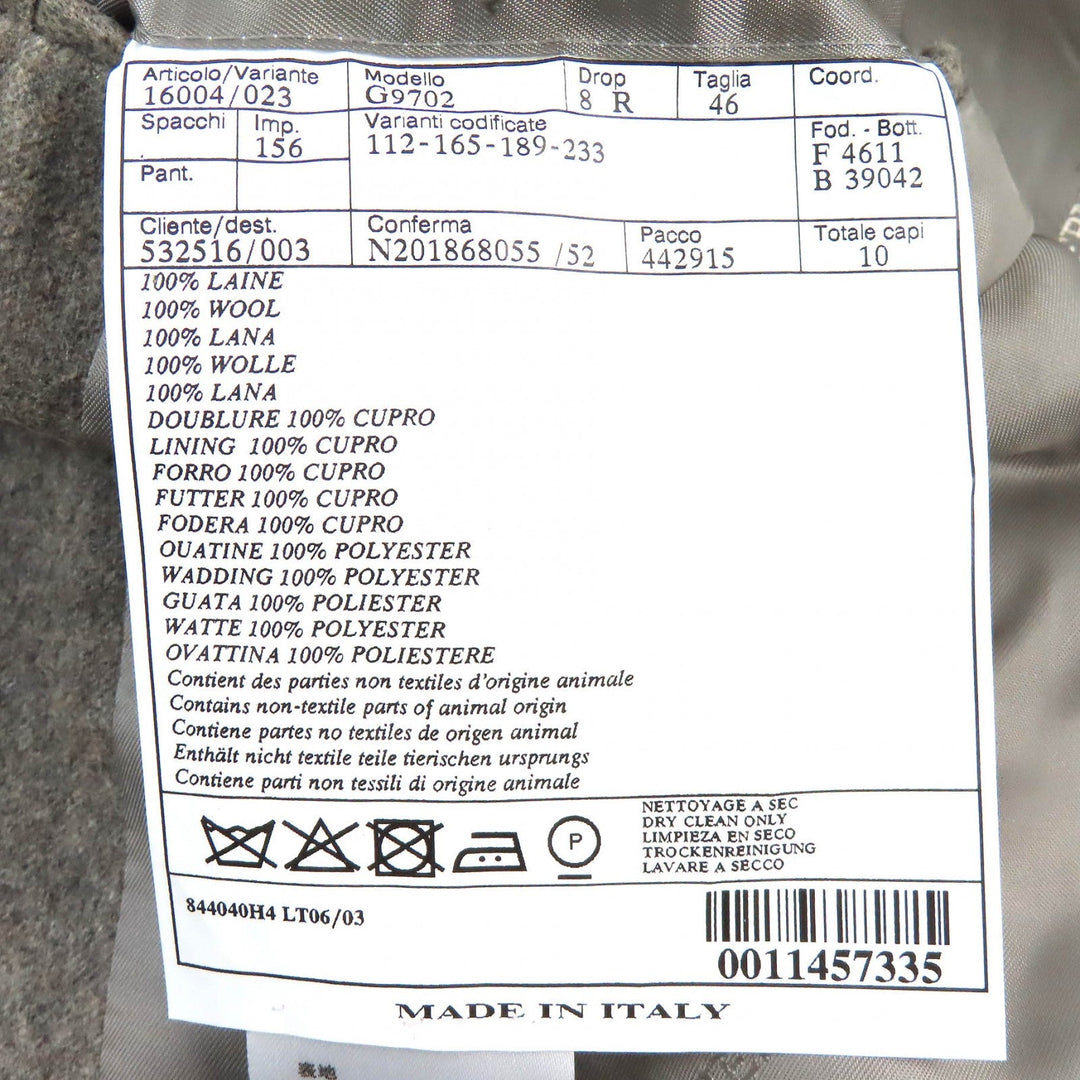 HERMES tailored jacket Outer: 100% wool, Filling: 100% polyester, Lining: 100% cupra gray mens 46 Used Authentic