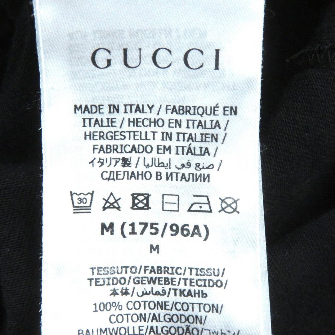 GUCCI Short sleeve T-shirt 616036 Main: 100% cotton Black multicolor mens M Used Authentic