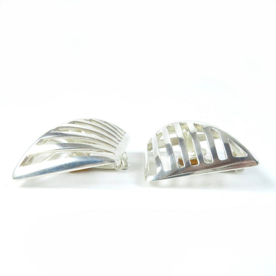 Georg Jensen Earring Main�FSV925 Silver 389 Grid 1994 Women Used Authentic