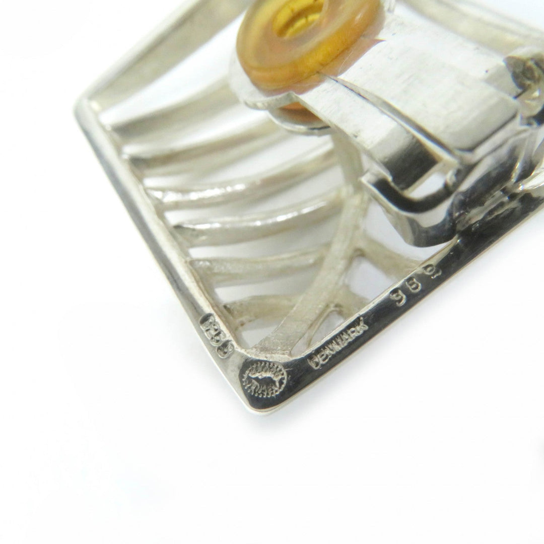 Georg Jensen Earring Main�FSV925 Silver 389 Grid 1994 Women Used Authentic