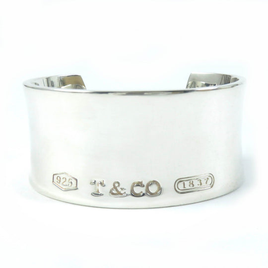 TIFFANY&Co. Bangle Main�FSV925 Silver Wide cuffs 1837 Women Used Authentic