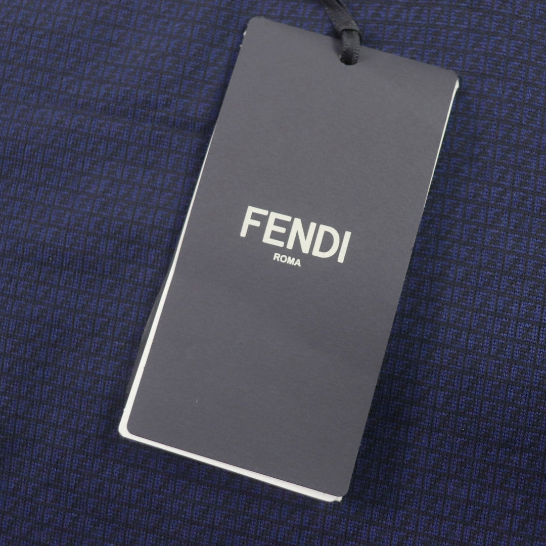 FENDI knit FZY078 Main: 100% wool Navy mens 52 Used Authentic