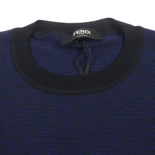 FENDI knit FZY078 Main: 100% wool Navy mens 52 Used Authentic