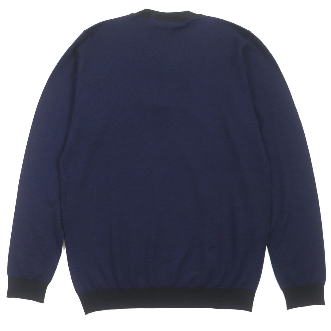 FENDI knit FZY078 Main: 100% wool Navy mens 52 Used Authentic