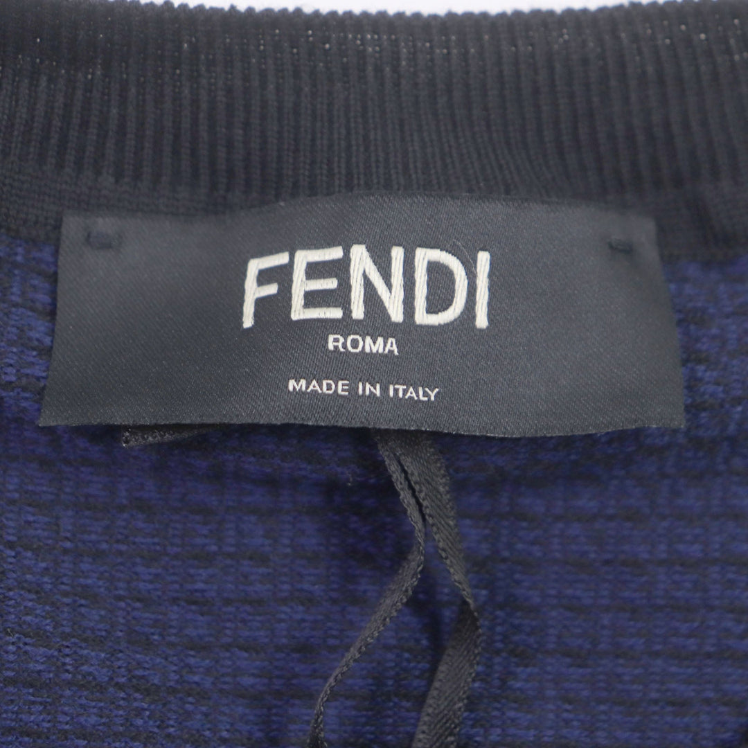 FENDI knit FZY078 Main: 100% wool Navy mens 52 Used Authentic