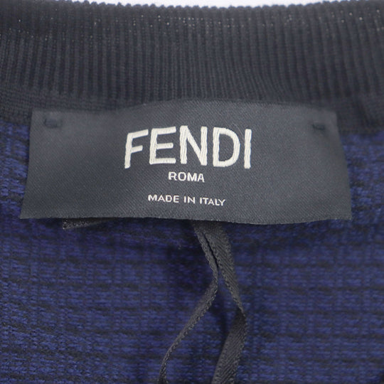 FENDI knit FZY078 Main: 100% wool Navy mens 52 Used Authentic