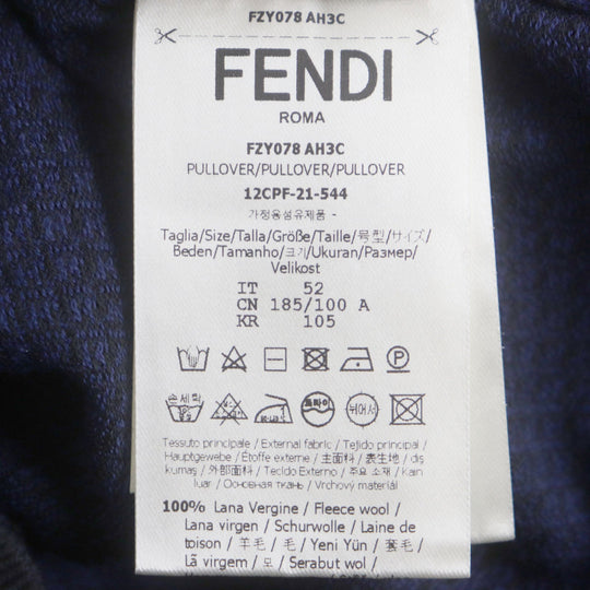 FENDI knit FZY078 Main: 100% wool Navy mens 52 Used Authentic