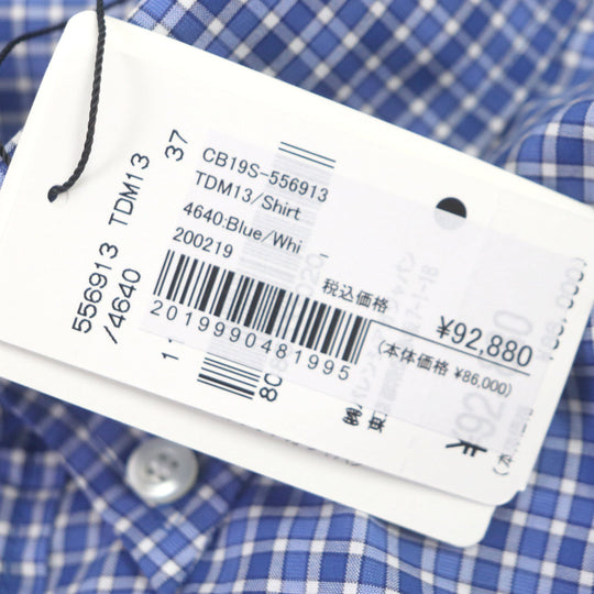 BALENCIAGA Short sleeve shirt 556913 Main: 100% cotton blue mens 37 Used Authentic