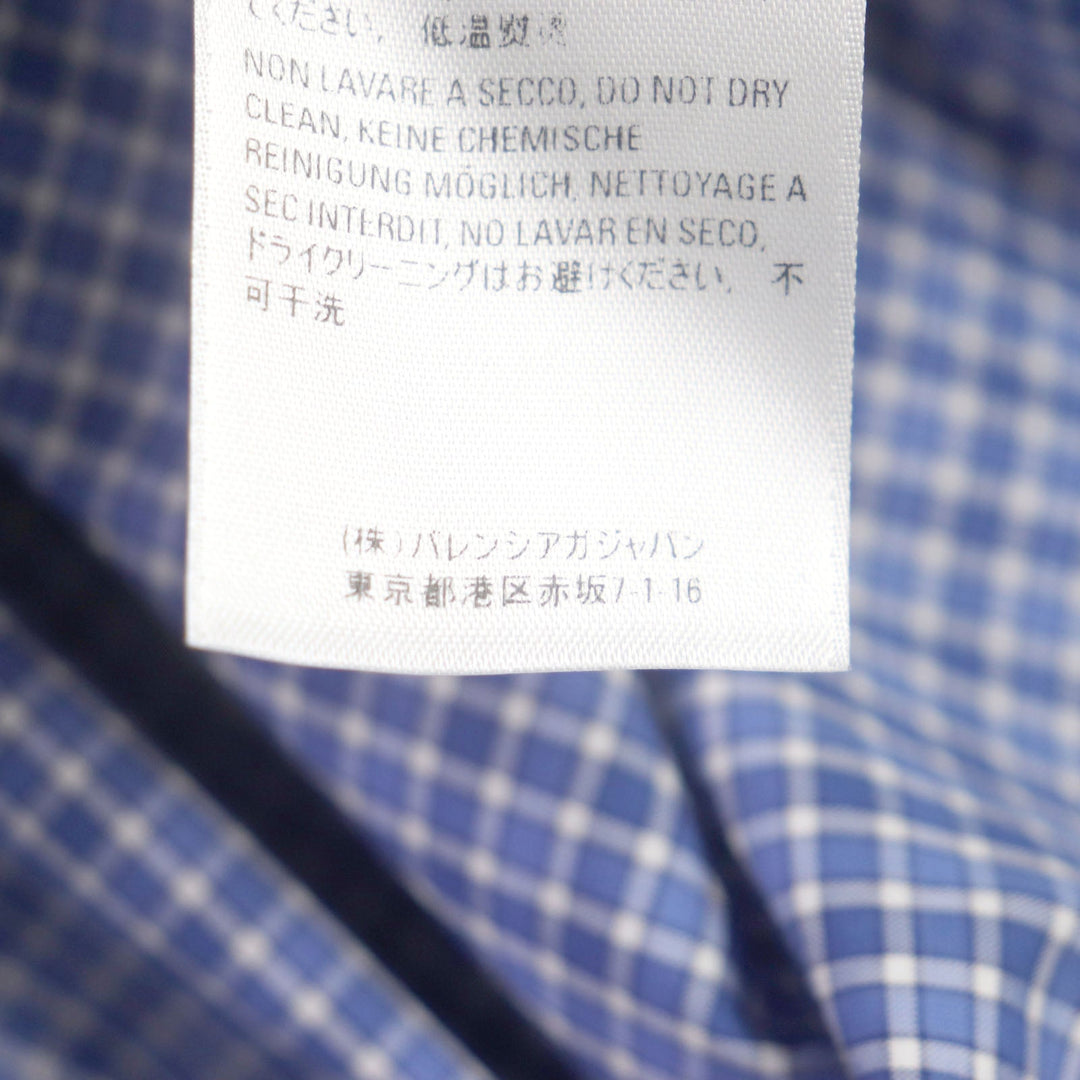 BALENCIAGA Short sleeve shirt 556913 Main: 100% cotton blue mens 37 Used Authentic