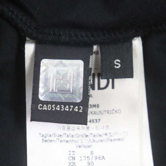 FENDI Short sleeve T-shirt FY0894 Main: 100% cotton, embroidery: 100% crystal black mens S Used Authentic