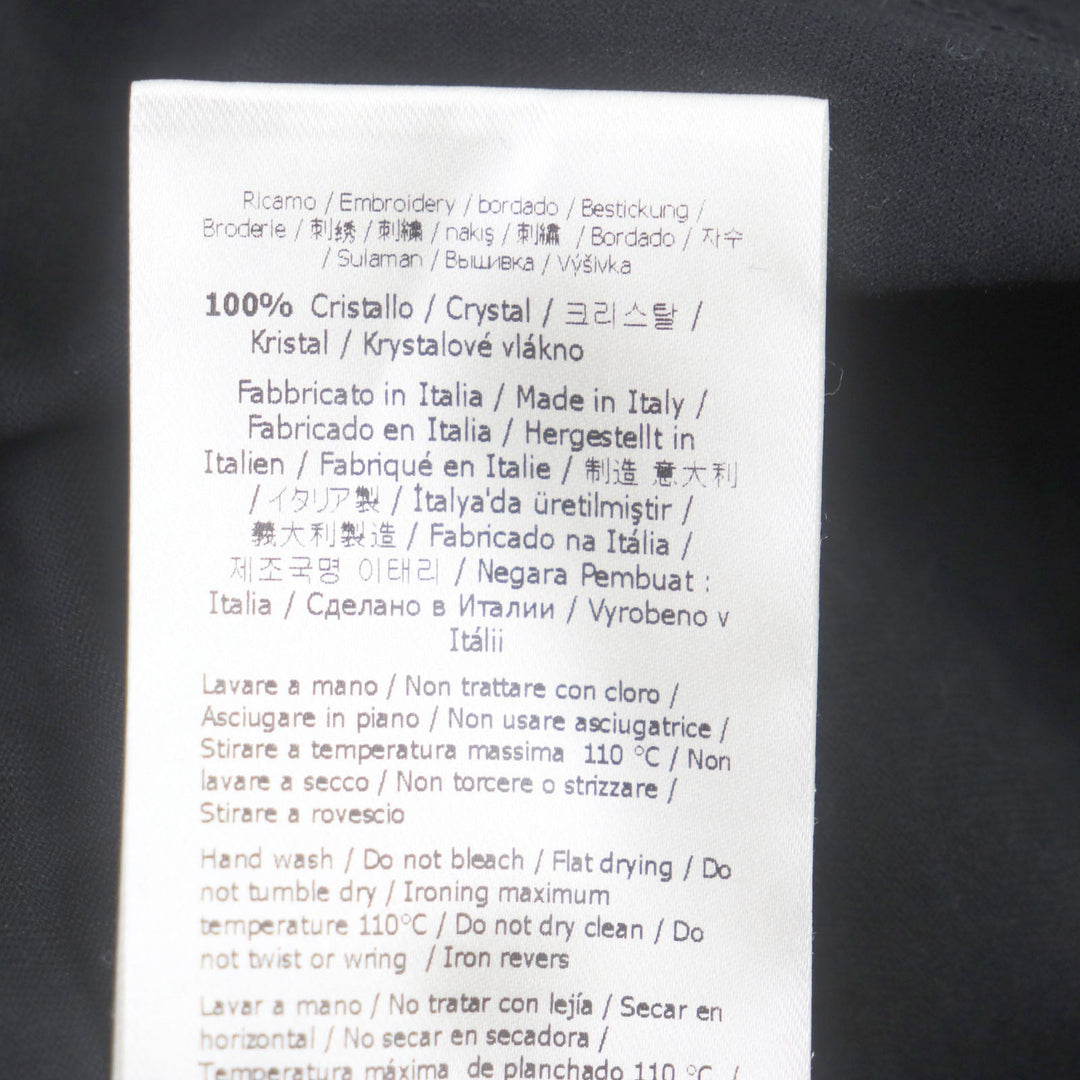 FENDI Short sleeve T-shirt FY0894 Main: 100% cotton, embroidery: 100% crystal black mens S Used Authentic