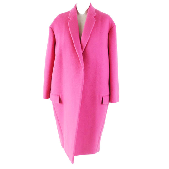 CELINE coat 2 8H13/4903 Outer: 100% cashmere, Lining: 100% silk pink Egg Crombie Coat Women 34 Used Authentic