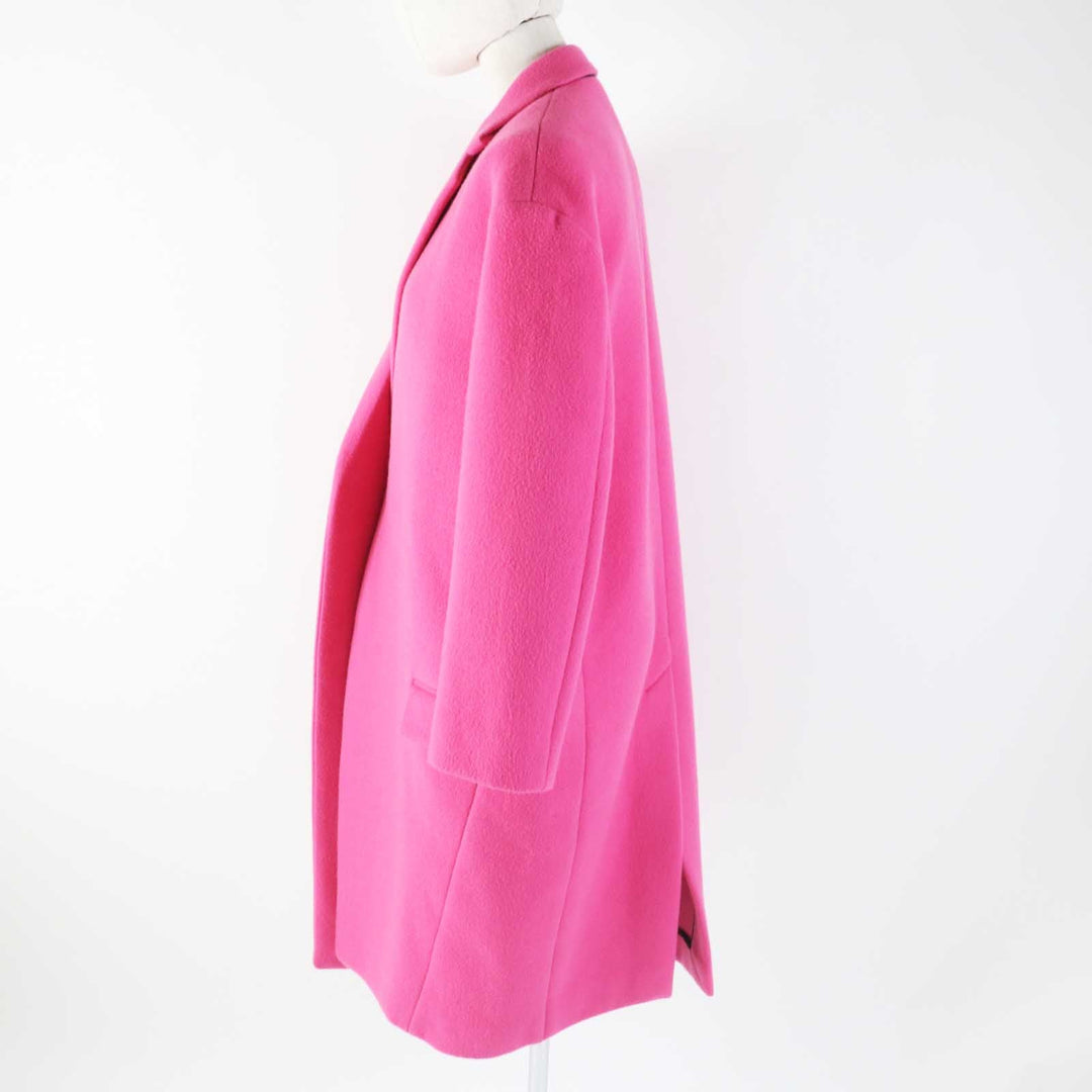 CELINE coat 2 8H13/4903 Outer: 100% cashmere, Lining: 100% silk pink Egg Crombie Coat Women 34 Used Authentic