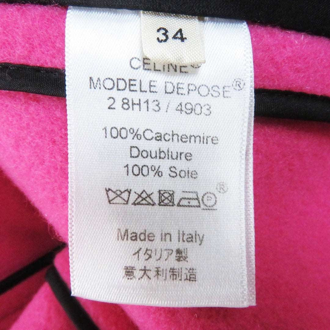 CELINE coat 2 8H13/4903 Outer: 100% cashmere, Lining: 100% silk pink Egg Crombie Coat Women 34 Used Authentic