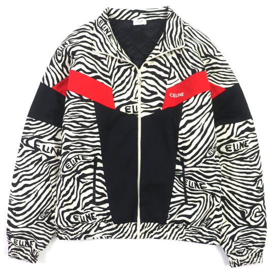 CELINE Track jacket 2Y880426S Outer: 100% polyester, Lining: 100% rayon, Filling: 100% polyester Black White mens L Used Authentic