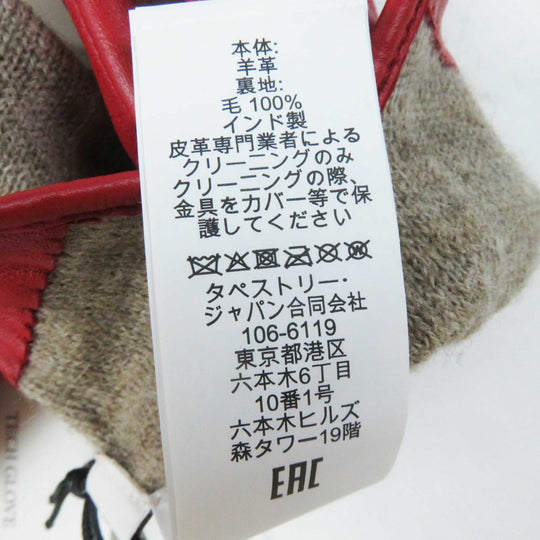 COACH gloves Main: Leather, Lining: 100% wool Red Women 7 Used Authentic