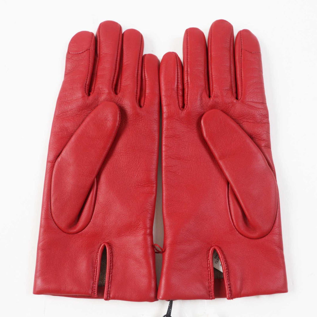 COACH gloves Main: Leather, Lining: 100% wool Red Women 7 Used Authentic