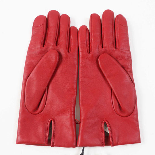 COACH gloves Main: Leather, Lining: 100% wool Red Women 7 Used Authentic