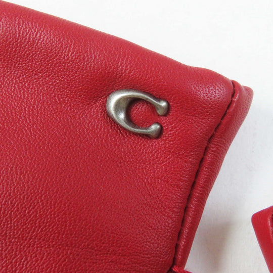 COACH gloves Main: Leather, Lining: 100% wool Red Women 7 Used Authentic