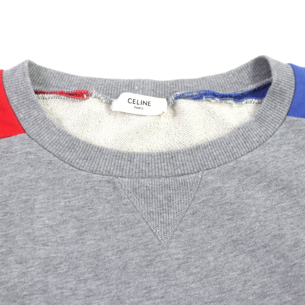 CELINE pullover 2Y819670Q Main: 100% cotton Grey Red Blue mens S Used Authentic