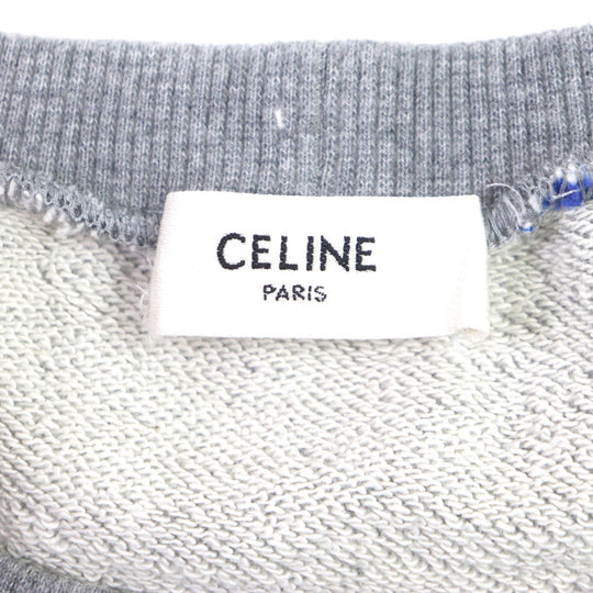 CELINE pullover 2Y819670Q Main: 100% cotton Grey Red Blue mens S Used Authentic