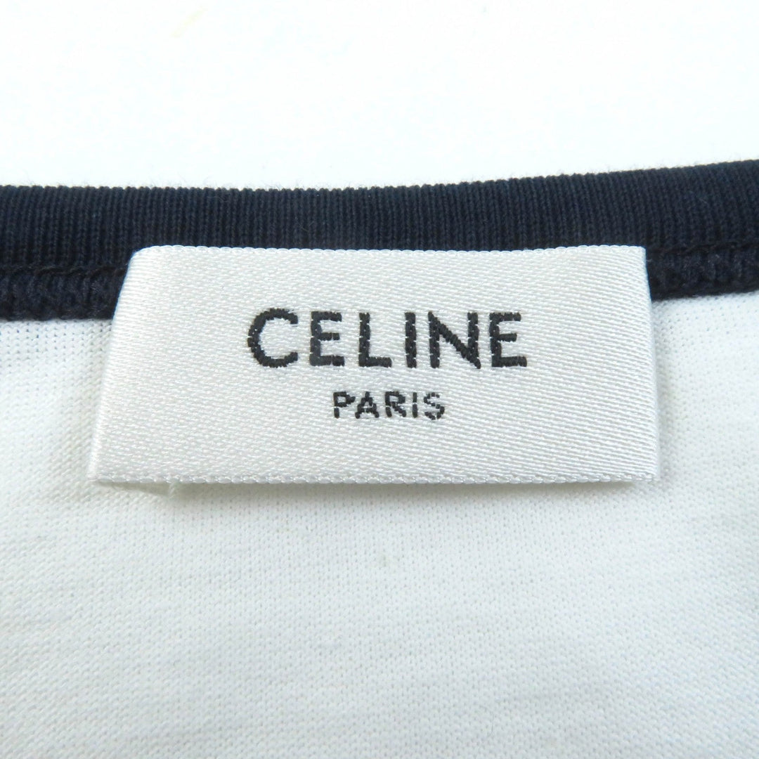 CELINE Short sleeve T-shirt 2X872671Q Main: 100% cotton White navy CELINE PARIS T-SHIRT IN COTTON JERSEY Women S Used Authentic