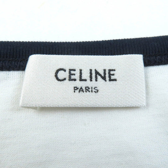 CELINE Short sleeve T-shirt 2X872671Q Main: 100% cotton White navy CELINE PARIS T-SHIRT IN COTTON JERSEY Women S Used Authentic