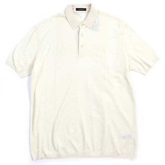 Ermenegildo Zegna Short sleeve polo shirt Main: 100% cotton Ivory mens 56 Used Authentic