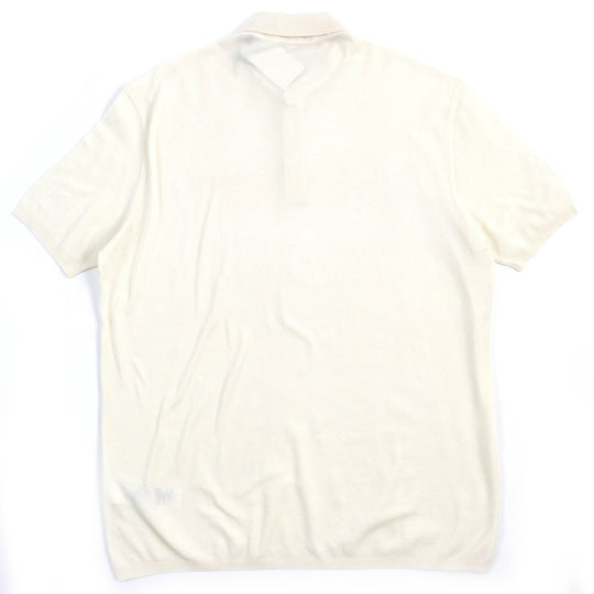 Ermenegildo Zegna Short sleeve polo shirt Main: 100% cotton Ivory mens 56 Used Authentic
