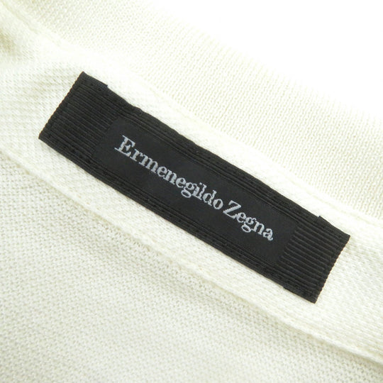 Ermenegildo Zegna Short sleeve polo shirt Main: 100% cotton Ivory mens 56 Used Authentic