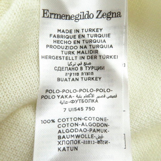 Ermenegildo Zegna Short sleeve polo shirt Main: 100% cotton Ivory mens 56 Used Authentic