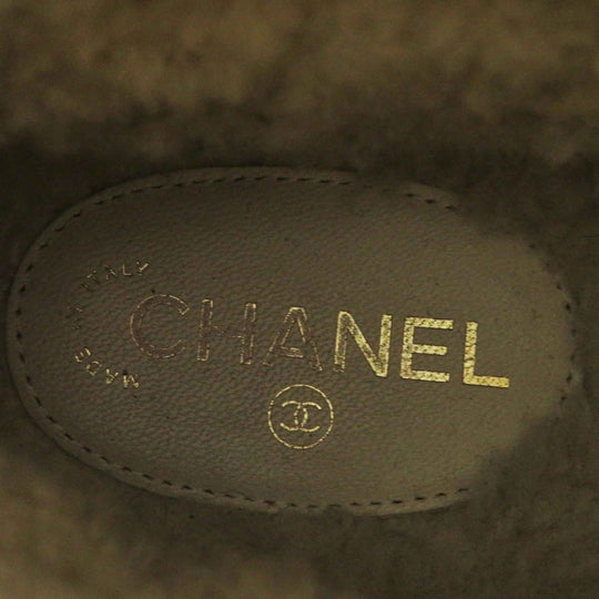 CHANEL short boots 18B G34113 Main: suede leather, Main: mouton Brown black Women 37 Used Authentic