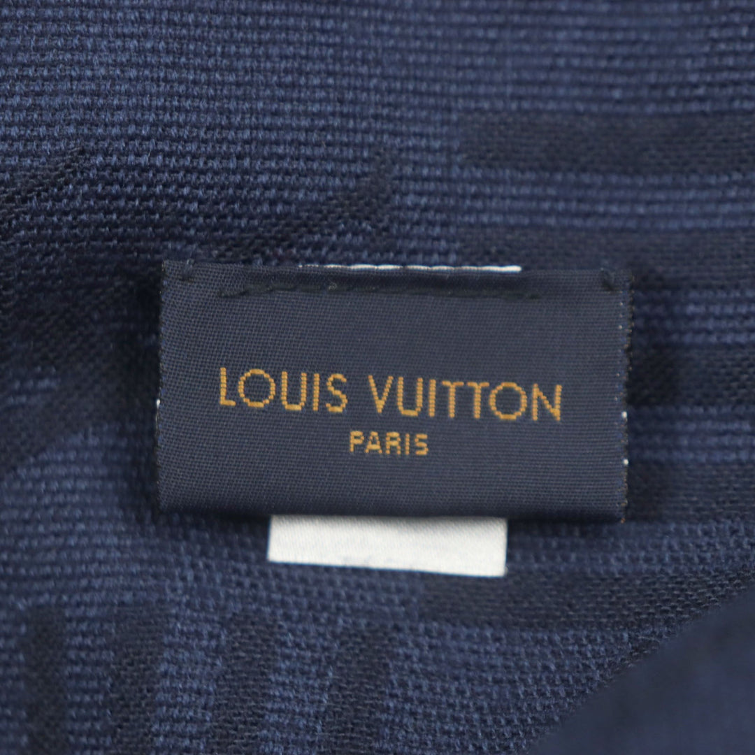 LOUIS VUITTON Scarf M77583 Main: 45% wool, Main: 35% cotton, Main: 20% silk Navy Etoile LV Zigzag mens Used Authentic