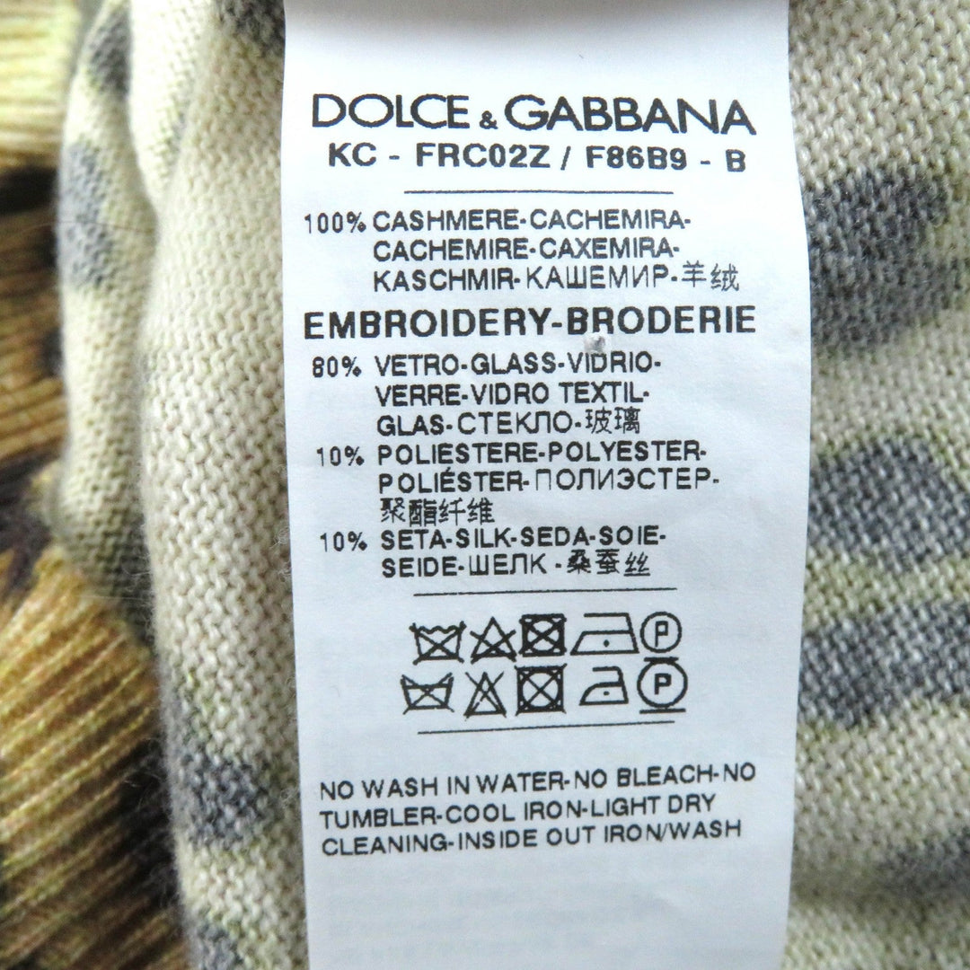 DOLCE&GABBANA cardigan Main: 100% cashmere, part: 80% glass, part: 10% polyester, part: 10% silk Brown type Women 36 Used Authentic
