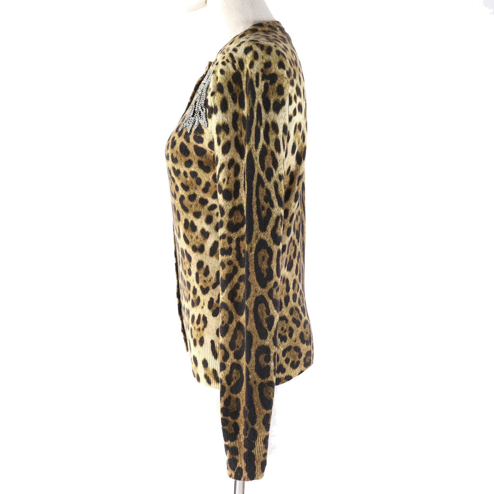 DOLCE&GABBANA cardigan Main: 100% cashmere, part: 80% glass, part: 10% polyester, part: 10% silk Brown type Women 36 Used Authentic