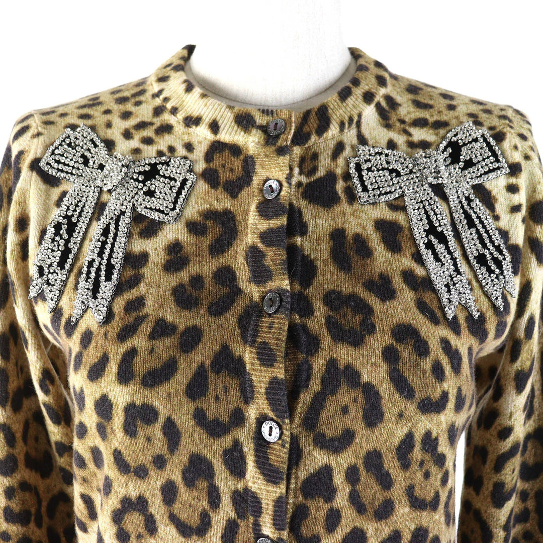 DOLCE&GABBANA cardigan Main: 100% cashmere, part: 80% glass, part: 10% polyester, part: 10% silk Brown type Women 36 Used Authentic