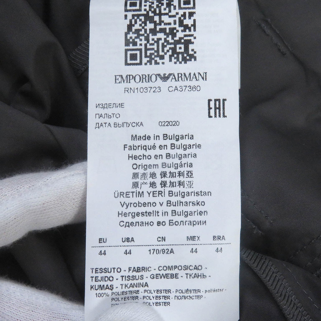 EMPORIO ARMANI trench coat Main: 100% polyester charcoal mens 44 Used Authentic
