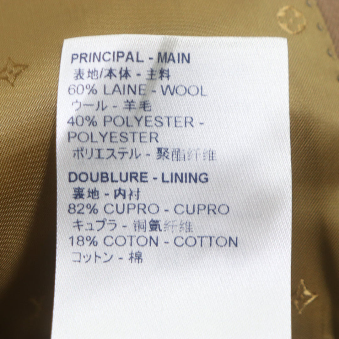 LOUIS VUITTON coat HGC70E Outer: 60% wool, Outer: 40% polyester, Lining: 82% cupra, Lining: 18% cotton Brown Plain Rainbow Poppy Dorothy mens 44 Used Authentic
