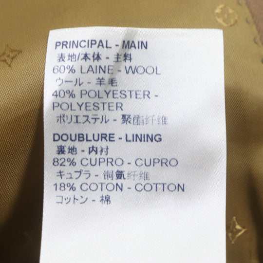LOUIS VUITTON coat HGC70E Outer: 60% wool, Outer: 40% polyester, Lining: 82% cupra, Lining: 18% cotton Brown Plain Rainbow Poppy Dorothy mens 44 Used Authentic