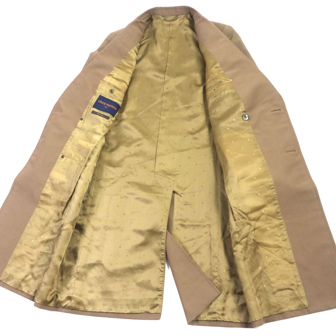 LOUIS VUITTON coat HGC70E Outer: 60% wool, Outer: 40% polyester, Lining: 82% cupra, Lining: 18% cotton Brown Plain Rainbow Poppy Dorothy mens 44 Used Authentic