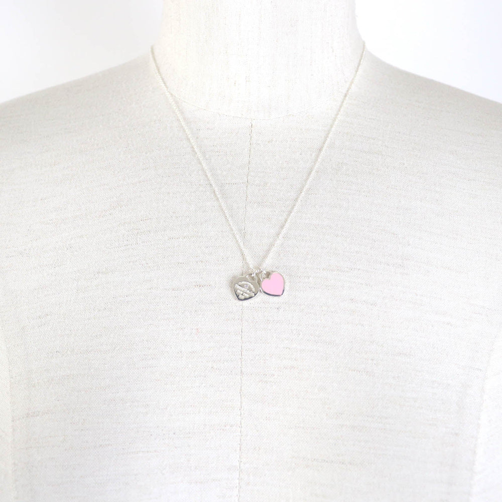 TIFFANY&Co. Necklace Main: AG925, Part: Diamond Silver pink Return to TIFFANY & Co. Mini Double Heart Tag Necklace Women Used Authentic