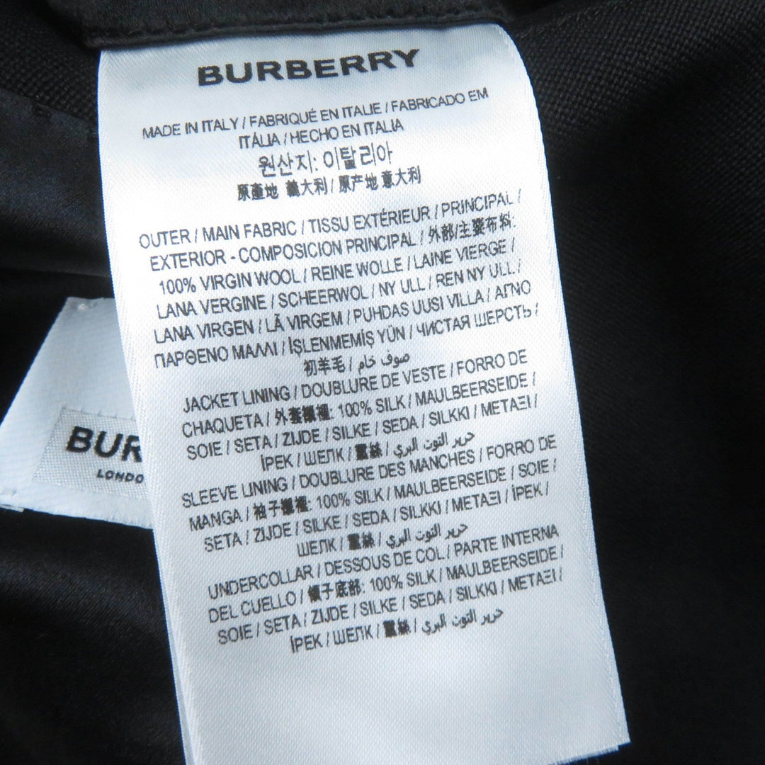 BURBERRY tailored jacket 8046742 Main: 100% virgin wool, Lining: 100% silk, Sleeve lining: 100% silk, Part: 100% silk black Women 36 Used Authentic
