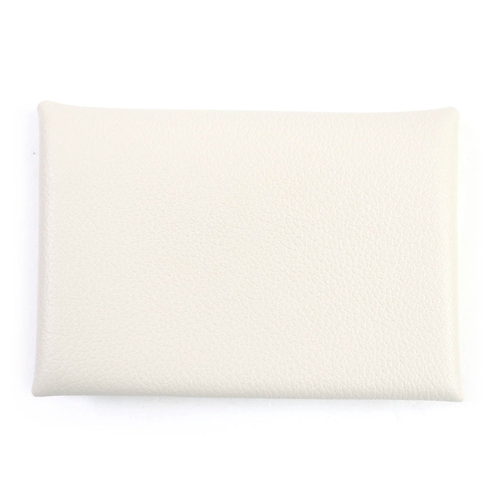HERMES Coin case Main: Evercolor white Calvi duo mens(Unisex) Used Authentic