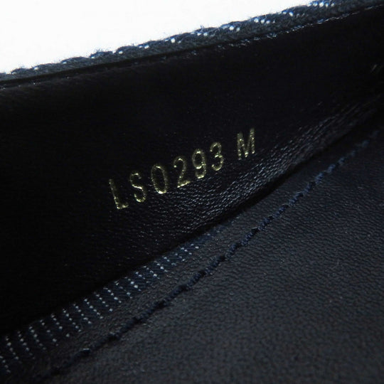 LOUIS VUITTON pumps Main: Denim, Part: Leather Indigo blue Shake Line Ballerina Women 37 Used Authentic