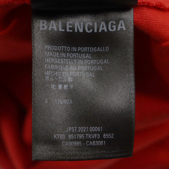 BALENCIAGA Short sleeve T-shirt 651795 cotton Red mens S Used Authentic