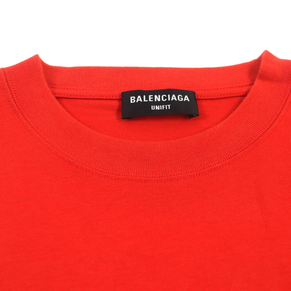 BALENCIAGA Short sleeve T-shirt 651795 cotton Red mens S Used Authentic