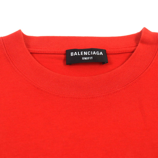 BALENCIAGA Short sleeve T-shirt 651795 cotton Red mens S Used Authentic